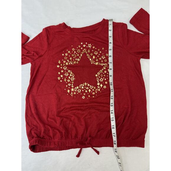 NWOT Christmas Sweater Kids Cat & Jack Red Gold Stars Holiday Kids Medium 7/8 - Picture 6 of 8